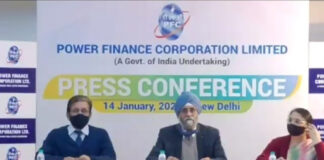 PFC Press Conference- L-R_Shri P K Singh, Director-Commercial, Shri Ravinder Singh Dhillon, CMD-PFC, Smt. Parminder Chopra, Director-Finance