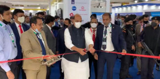 Rajnath Singh, Defence Minister of India inaugurating Dassault Systemes booth (A6.6 &A6.8) at Aero India 2021 in Bengaluru