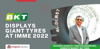 bkt displays giant tyres at imme 2022