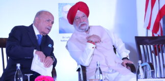 l r dr lalit bhasin, national president, iacc & petroleum and natural gas minister hardeep singh puri at 1st energy summit organised by indo american chamber of commerce