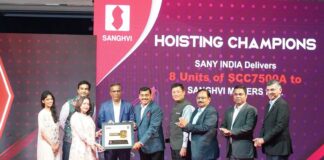 sany india delivers 8 crawler cranes to sanghvi movers