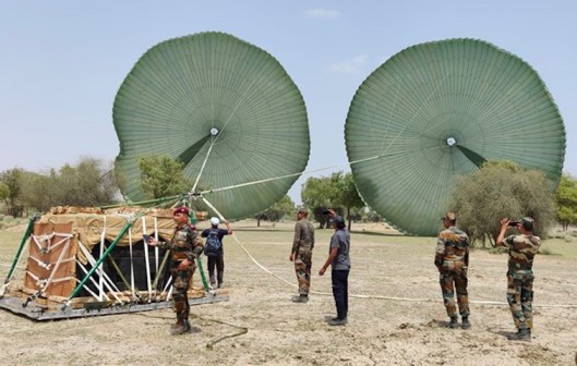 indian air force tests type v heavy drop system from cargo aircraft